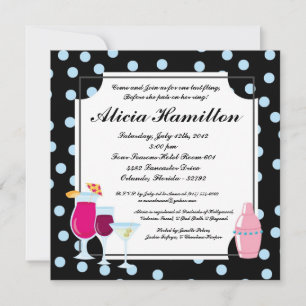 5x5 Baby Blue Cocktails Bachelorette Einladung
