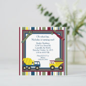 5x5 Bau Erster 1. Geburtstag Einladung (Stehend Vorderseite)