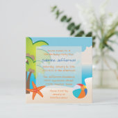 5x5 Beach Party Geburtstagsparty Einladung (Stehend Vorderseite)