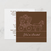 5x5 Braun Carriage Wedding Einladung (Vorne/Hinten)