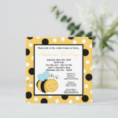 5x5 Buzzin Honey Bumble Bee Baby Dusche Einladung (Stehend Vorderseite)