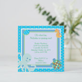 5x5 Calypso Sea Creatures 1 Birthday Einladung (Stehend Vorderseite)