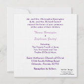 5x5 Dunkle Lila Beförderung Hochzeit Einladung (Rückseite)