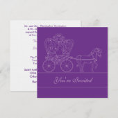 5x5 Dunkle Lila Beförderung Hochzeit Einladung (Vorne/Hinten)