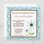 5x5 Frühjahr Blue Blume Geburtstagsparty Einladung (Vorne/Hinten)