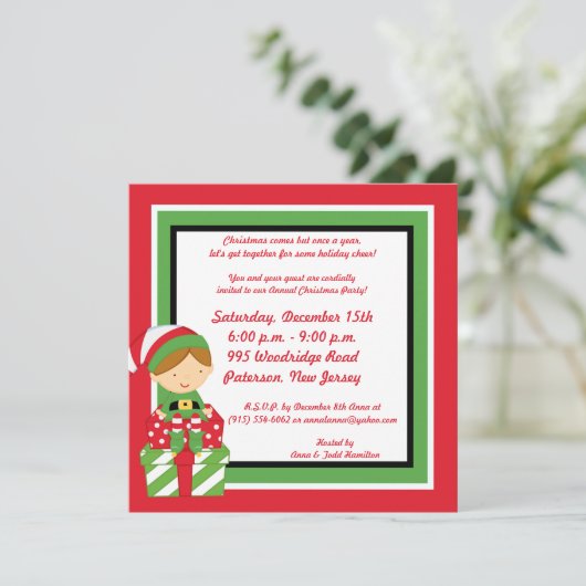 5x5 Herr & Mrs Claus Christmas Party Einladung (Stehend Vorderseite)