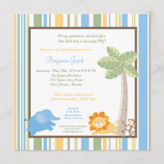 5x5 Jungle Safari Zoo Anima Zum Geburtstag Einladu Einladung