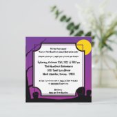 5x5 Lila Halloween-Party Einladung (Stehend Vorderseite)
