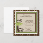 5x5 Mod Monkey Time 1st Geburtstag Einladung (Vorne/Hinten)