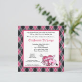 5x5 Punk EMO Rocker Raute Kinderdusche Einladung (Stehend Vorderseite)