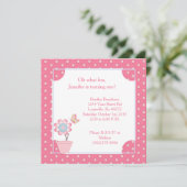 5x5 Schmetterling Blume 1. Geburtstag Einladung (Stehend Vorderseite)