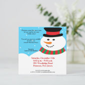 5x5 Snowy Snowman Einladung (Stehend Vorderseite)