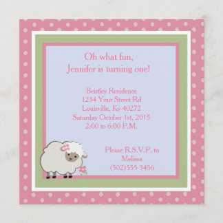 5x5 Sweet Dreams Lamm 1. Geburtstag Einladung