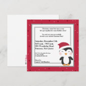 5x5 Weihnachts-Hat Pinguin Einladung (Vorne/Hinten)