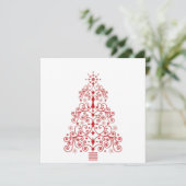 5x5 Weihnachtsbaumkarte Einladung (Stehend Vorderseite)