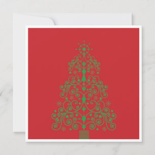 5x5 Weihnachtsbaumkarte Einladung