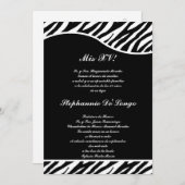 5x7 Black and White Zebra Quinceanera Party Einladung (Vorne/Hinten)