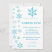 5x7 Blue Snowflakes Christmas Party Einladung (Vorderseite)