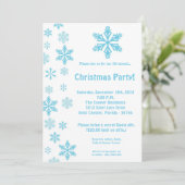 5x7 Blue Snowflakes Christmas Party Einladung (Stehend Vorderseite)