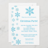 5x7 Blue Snowflakes Christmas Party Einladung (Vorne/Hinten)