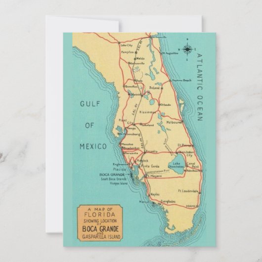 5x7  Boca Grande Useppa Island Florida Map  Karte (Vorderseite)