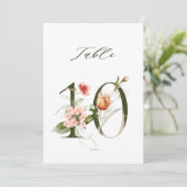 5x7 Botanical Floral Number 10, Table Number Einladung (Stehend Vorderseite)