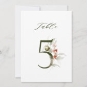5x7 Botanical Floral Number 5, Table Number Einladung (Rückseite)