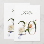 5x7 Botanische Blumen Nummer 20, Tischkarte Einladung (Vorne/Hinten)