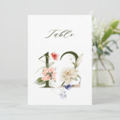 5x7 Botanische Blumen-Tischnummer 12 Einladung (Stehend Vorderseite)