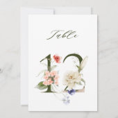 5x7 Botanische Blumen-Tischnummer 12 Einladung (Rückseite)