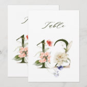 5x7 Botanische Blumen-Tischnummer 12 Einladung (Vorne/Hinten)