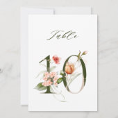 5x7 Botanische Blumige Nummer 10, Tischnummer (Rückseite)