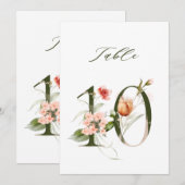 5x7 Botanische Blumige Nummer 10, Tischnummer (Vorne/Hinten)