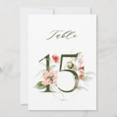 5x7 Botanische Blumige Nummer 15, Tischnummer (Rückseite)