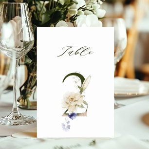 5x7 Botanische Blumige Nummer 2, Tischkarte Einladung