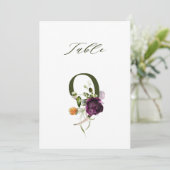 5x7 Botanische Blumige Nummer 9, Tischnummer (Stehend Vorderseite)