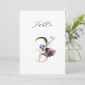 5x7 Botanische Blumige Zahl 3, Tischnummer (Stehend Vorderseite)