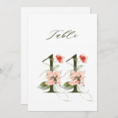 5x7 Botanische florale Nummer 11, Tischnummer (Vorne/Hinten)