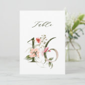 5x7 Botanische Florale Nummer 16, Tischnummer (Stehend Vorderseite)