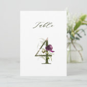 5x7 Botanische Florale Nummer 4, Tischenummer Einladung (Stehend Vorderseite)
