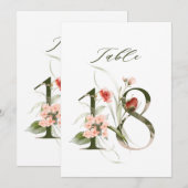 5x7 Botanische Florale Zahl 18, Tischkarte Einladung (Vorne/Hinten)