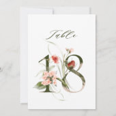 5x7 Botanische Florale Zahl 18, Tischzahl Einladung (Rückseite)