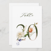 5x7 Botanische Florale Zahl 20, Tischkarte Einladung (Vorne/Hinten)
