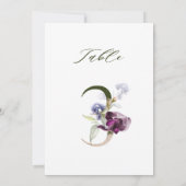 5x7 Botanische Florale Zahl 3, Tischetikett Einladung (Rückseite)
