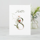 5x7 Botanische Florale Zahl 8, Tischenummer Einladung (Stehend Vorderseite)