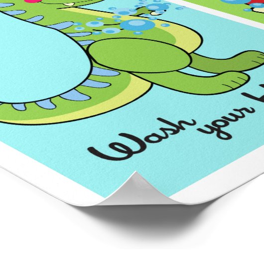 5x7 Dinosaur Dino World Bathroom Wall Art Poster (Ecke)