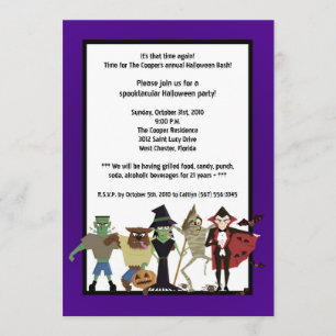 5x7 DraculaMonster Halloween-Party-Einladung Einladung