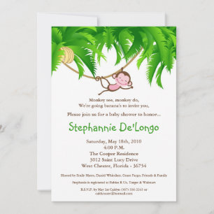 5x7 Einladung zur Baby-Party "Monkey Jungle Safari