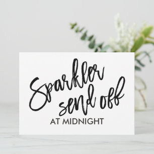 5X7 Funkensprüher-Abschieds-Schild Brush Script Einladung
