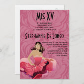 5x7 Glamour Girl Quinceanera Birthday Einladung (Vorne/Hinten)